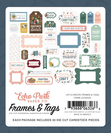 Echo Park Let's Create Frames & Tags (LC283025) (DISCONTINUED) Echo Park Let's Create Frames & Tags (LC283025) (DISCONTINUED)