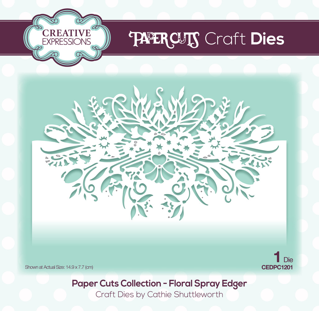 Creative Expressions Paper Cuts Floral Spray Edger (CEDPC1201) (OUTLET)