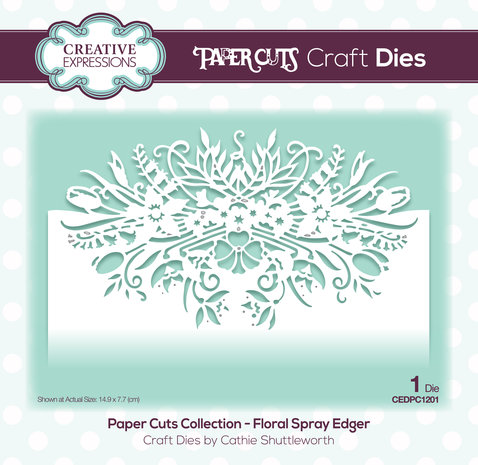 Creative Expressions Paper Cuts Floral Spray Edger (CEDPC1201) (OUTLET)