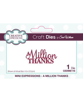 Creative Expressions Sue Wilson Craft Die Mini Expressions A Million Thanks (CEDME116) (OUTLET)