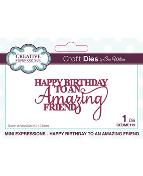 Creative Expressions Sue Wilson Craft Die Mini Expressions Happy Birthday To An Amazing Friend (CEDME119) (OUTLET)