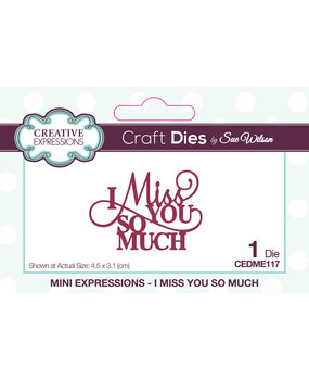 Creative Expressions Sue Wilson Craft Die Mini Expressions I Miss You So Much (CEDME117) (OUTLET)
