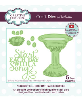 Creative Expressions Sue Wilson Craft Die Necessities Bird Bath Accessories (CED23055) (OUTLET)