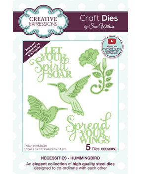 Creative Expressions Sue Wilson Craft Die Necessities Hummingbird (CED23050) (OUTLET)