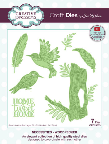 Creative Expressions Sue Wilson Craft Die Necessities Woodpecker (CED23053) (OUTLET)