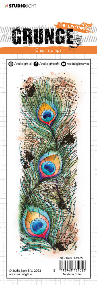 Studio Light Peacock Feather Grunge Stamps (SL-GR-STAMP225) (OUTLET) Studio Light Peacock Feather Grunge Stamps (SL-GR-STAMP225) (OUTLET)