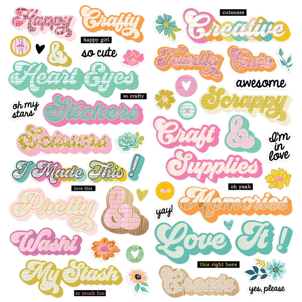 Simple Stories Let's Get Crafty Foam Stickers (17221) (DISCONTINUED)