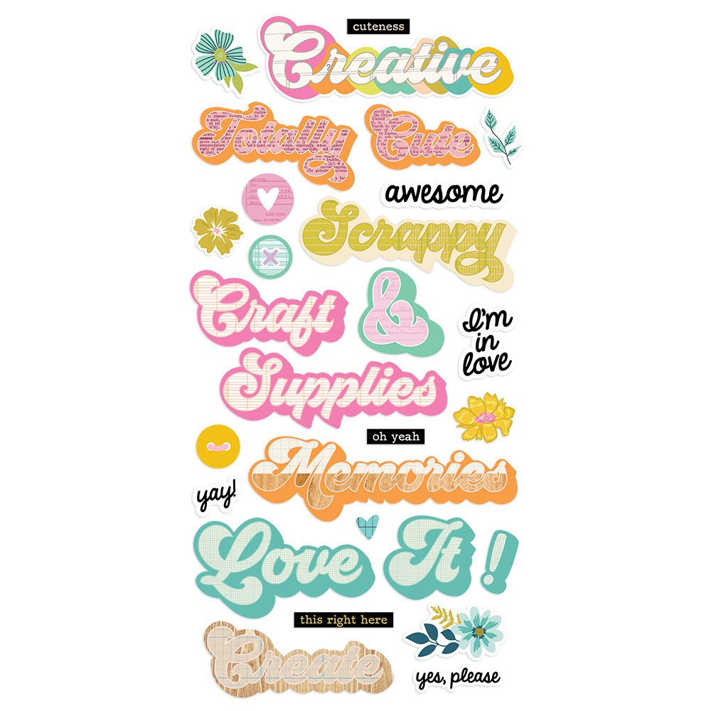 Simple Stories Let's Get Crafty Foam Stickers (17221) (DISCONTINUED)