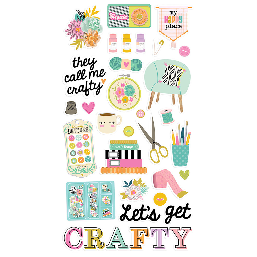 Simple Stories Let's Get Crafty 6x12 Inch Chipboard (17216) (DISCONTINUED)