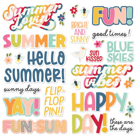 Simple Stories Summer Lovin' Foam Stickers (17321) (DISCONTINUED)