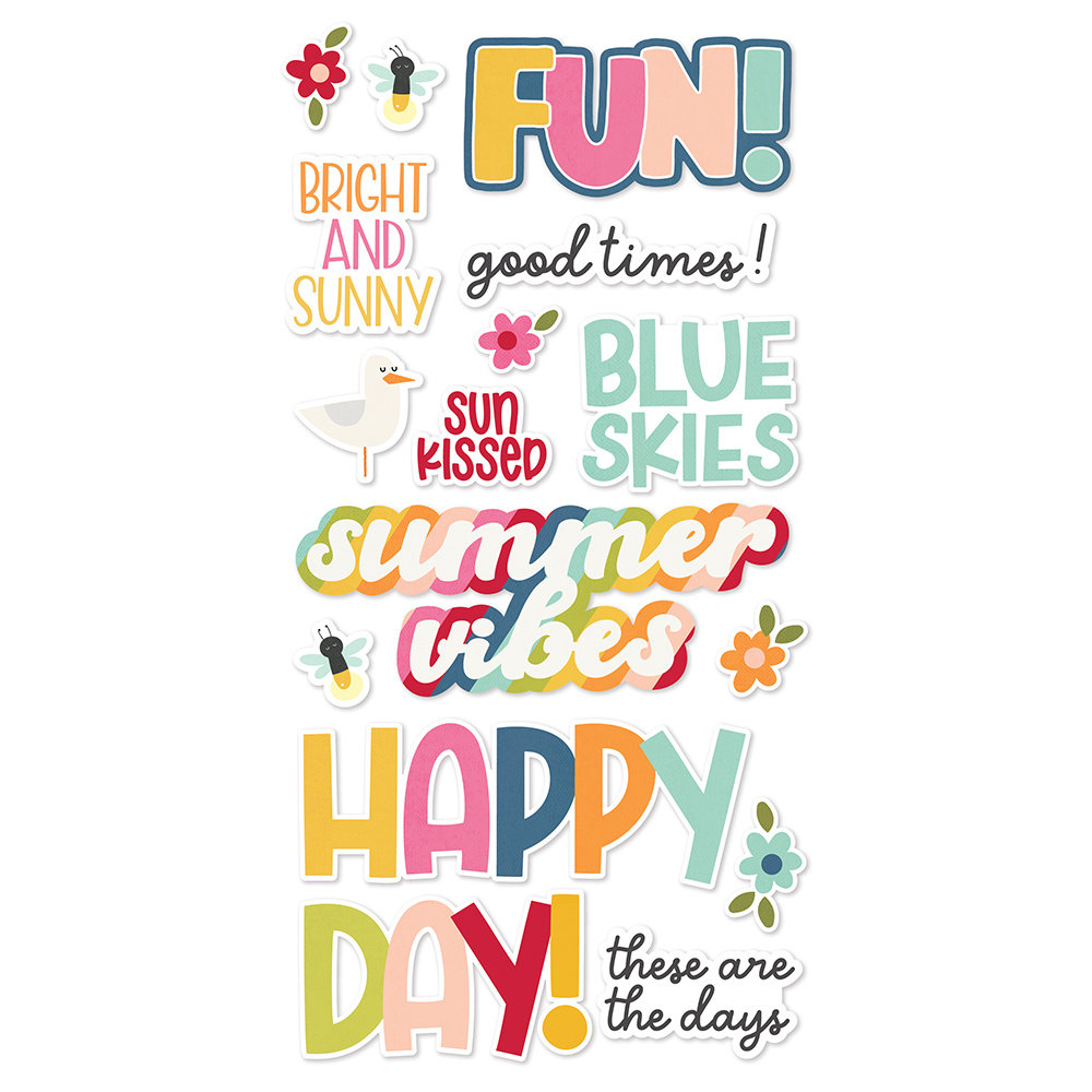 Simple Stories Summer Lovin' Foam Stickers (17321) (DISCONTINUED)