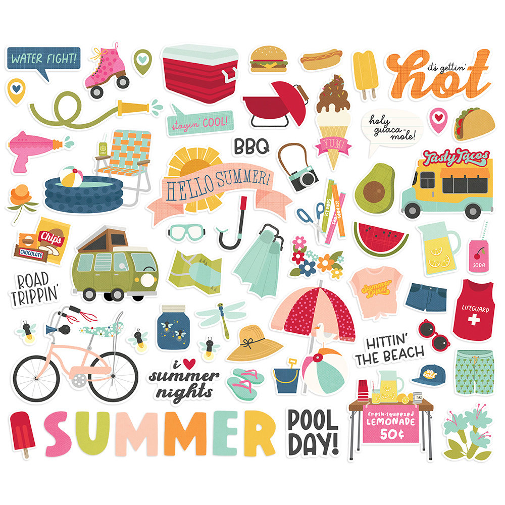 Simple Stories Summer Lovin' Bits & Pieces (17317) (DISCONTINUED)