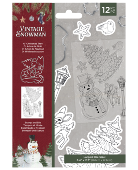 Crafter's Companion Vintage Snowman Stamp & Die O' Christmas Tree (VINSN-STD-OCHRT) (OUTLET)