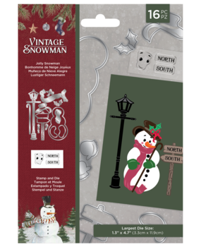 Crafter's Companion Vintage Snowman Stamp & Die Jolly Snowman (VINSN-STD-JOLSN) (OUTLET)