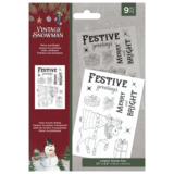 Crafter's Companion Vintage Snowman Clear Stamp Merry and Bright (VINSN-ST-CA-MAB) (OUTLET)