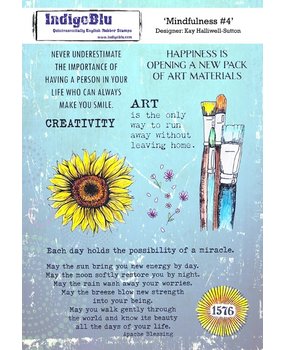 IndigoBlu Mindfulness 4 A5 Rubber Stamps (IND0976) (OUTLET)