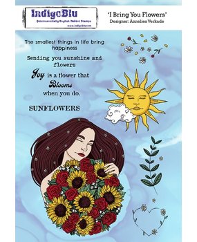 IndigoBlu I Bring you Flowers A5 Rubber Stamps (IND0975) (OUTLET)