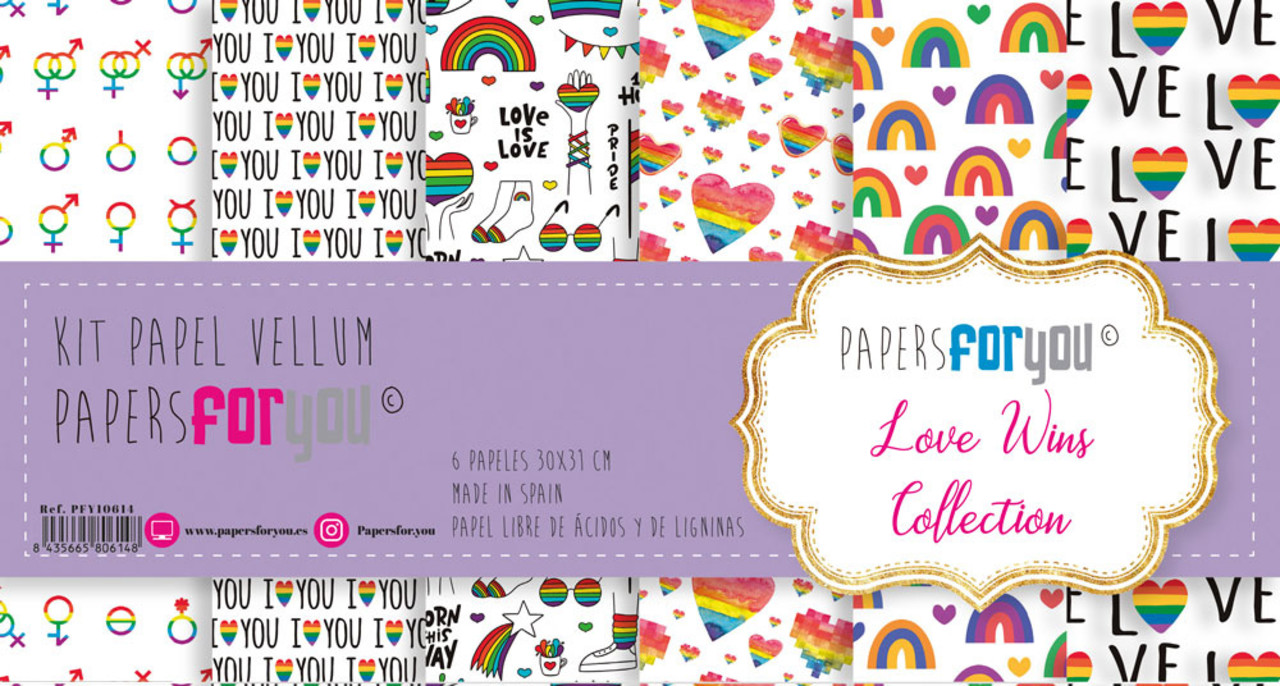 Papers For You Love Wins Vellum Paper Pack (6pcs) (PFY-10614) (DISCONTINUED) Papers For You Love Wins Vellum Paper Pack (6pcs) (PFY-10614) (DISCONTINUED)