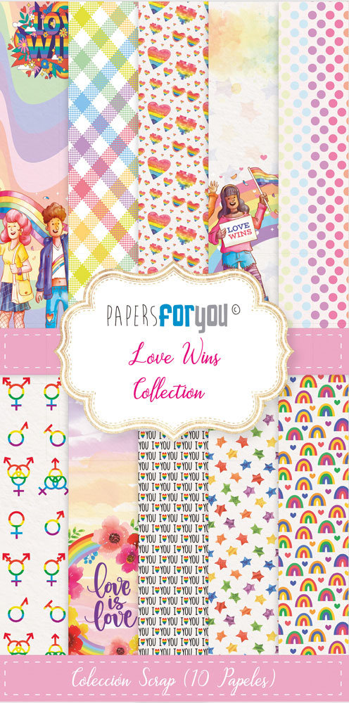 Papers For You Love Wins Slim Scrap Paper Pack (10pcs) (PFY-10613) (DISCONTINUED)
