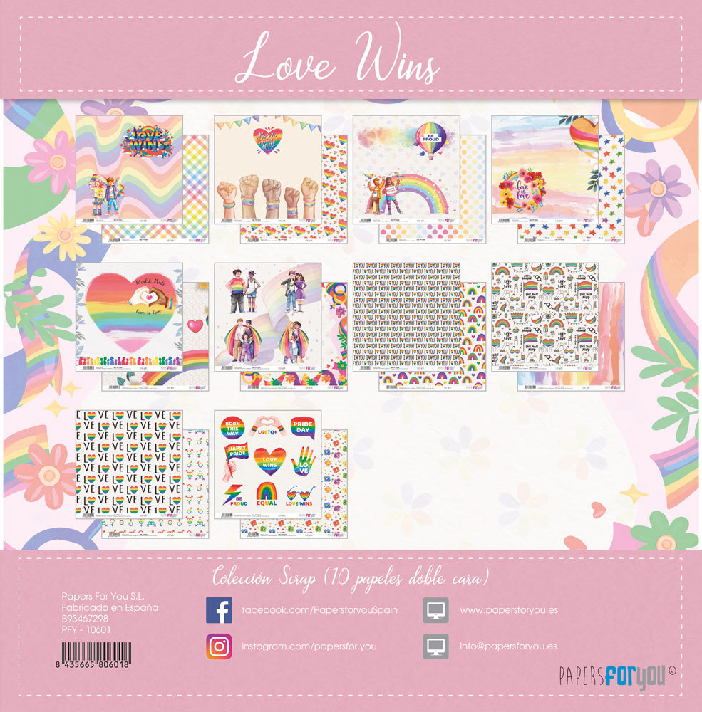 Papers For You Love Wins Scrap Paper Pack (10pcs) (PFY-10601) (DISCONTINUED)