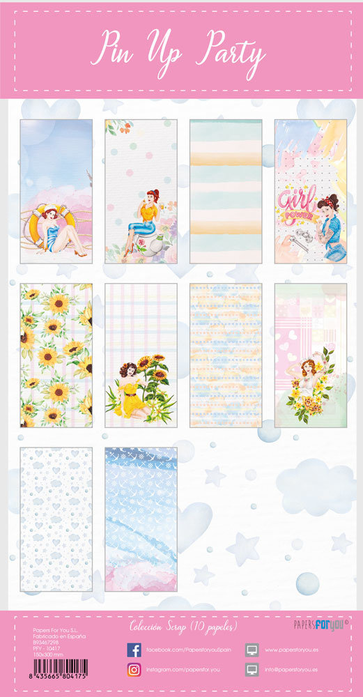 Papers For You Pin Up Party Slim Scrap Paper Pack (10pcs) (PFY-10417) (DISCONTINUED) Papers For You Pin Up Party Slim Scrap Paper Pack (10pcs) (PFY-10417) (DISCONTINUED)