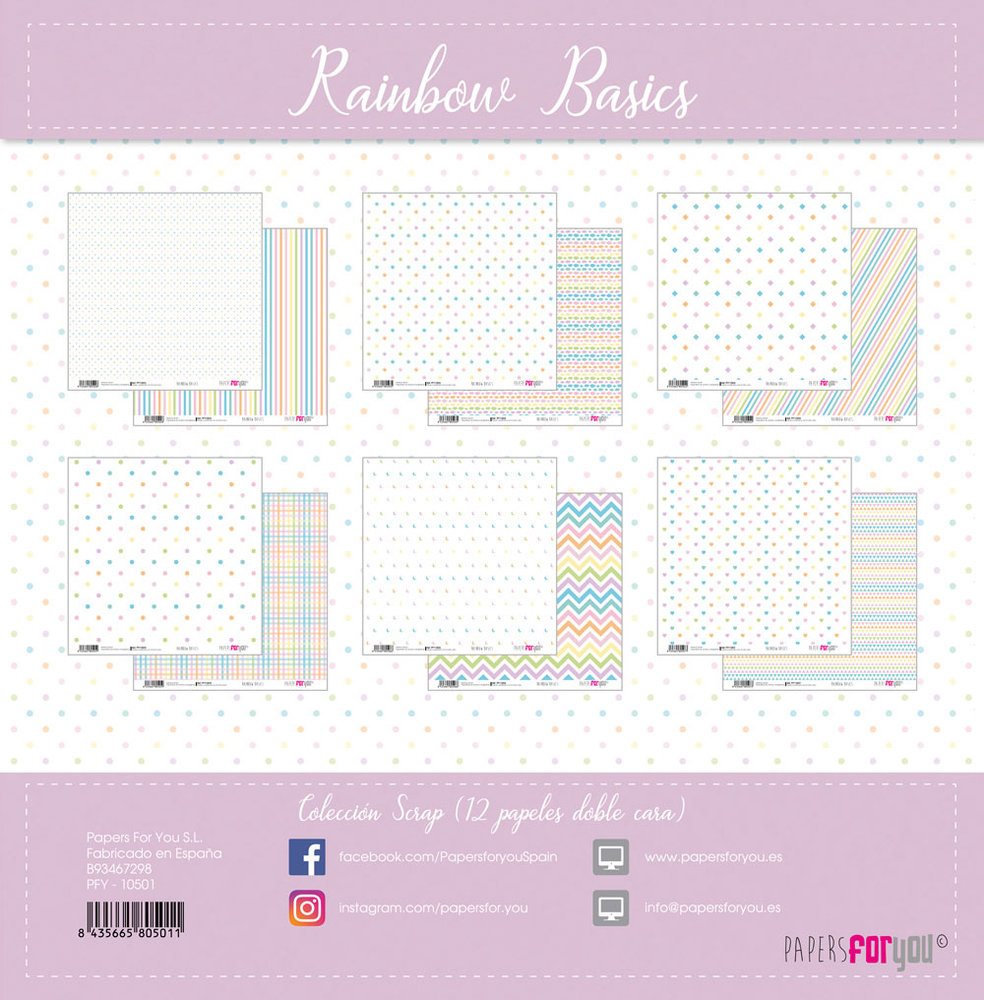 Papers For You Rainbow Basics Scrap Paper Pack (12pcs) (PFY-10501) (DISCONTINUED) Papers For You Rainbow Basics Scrap Paper Pack (12pcs) (PFY-10501) (DISCONTINUED)