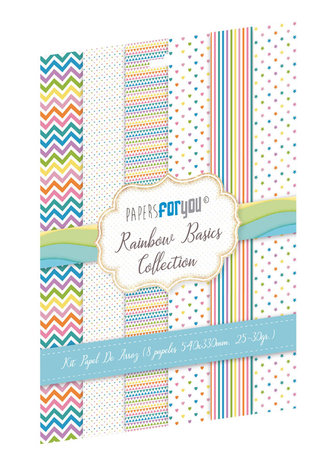 Papers For You Rainbow Basics Rice Paper Kit (8 pcs) (PFY-10563) (DISCONTINUED)