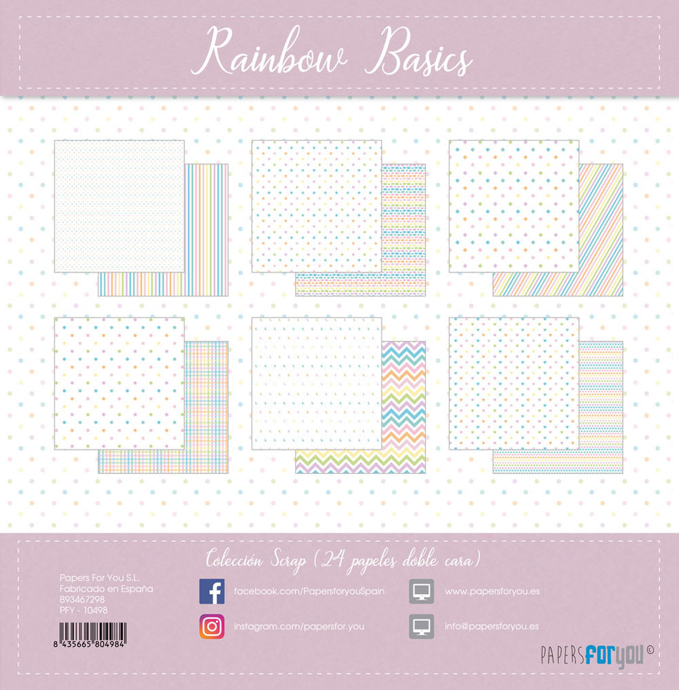 Papers For You Rainbow Basics Mini Scrap Paper Pack (24pcs) (PFY-10498) (DISCONTINUED) Papers For You Rainbow Basics Mini Scrap Paper Pack (24pcs) (PFY-10498) (DISCONTINUED)