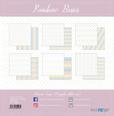Papers For You Rainbow Basics Mini Scrap Paper Pack (24pcs) (PFY-10498) (DISCONTINUED) Papers For You Rainbow Basics Mini Scrap Paper Pack (24pcs) (PFY-10498) (DISCONTINUED)