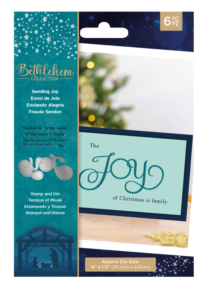 Crafter's Companion Bethlehem Collection Stamp & Die Sending Joy (BC-STD-SEJO) (OUTLET)