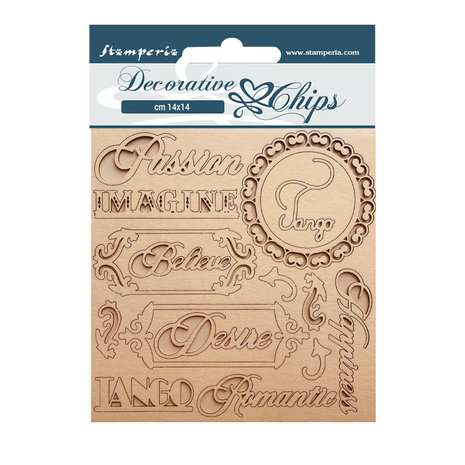 Stamperia Decorative Chips Desire Writings (SCB145) (DISCONTINUED)