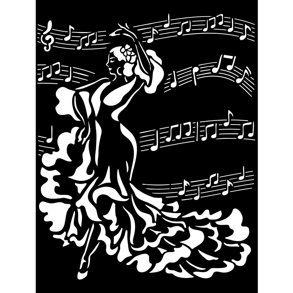 Stamperia Thick Stencil 20x25cm Desire Dancer (KSTD122) (DISCONTINUED) Stamperia Thick Stencil 20x25cm Desire Dancer (KSTD122) (DISCONTINUED)