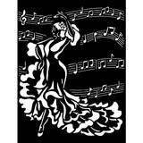 Stamperia Thick Stencil 20x25cm Desire Dancer (KSTD122) (DISCONTINUED)
