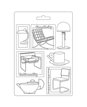 Stamperia Soft Mould A5 Bauhaus Chairs (K3PTA5627) (OUTLET)
