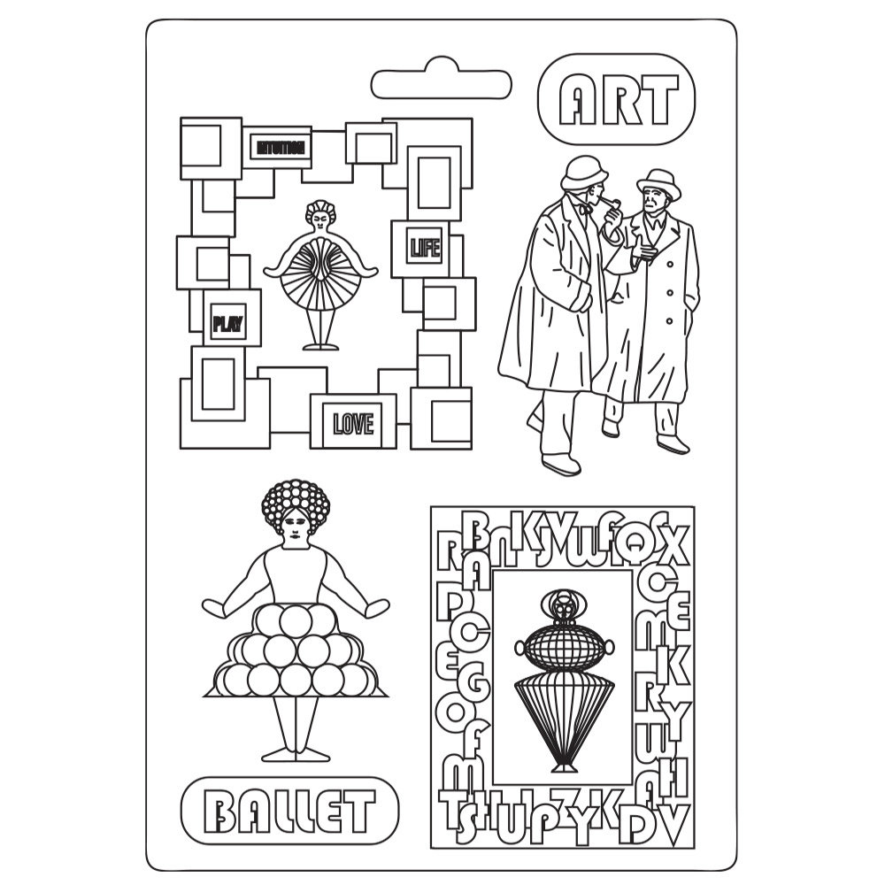 Stamperia Soft Mould A4 Bauhaus Art Ballet (K3PTA4544) (DISCONTINUED) Stamperia Soft Mould A4 Bauhaus Art Ballet (K3PTA4544) (DISCONTINUED)