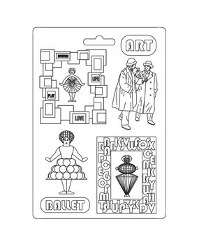 Stamperia Soft Mould A4 Bauhaus Art Ballet (K3PTA4544) (DISCONTINUED)