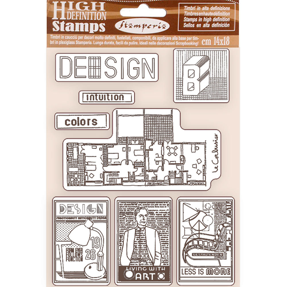 Stamperia Natural Rubber Stamp Bauhaus Design (WTKCC214) (DISCONTINUED)
