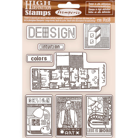 Stamperia Natural Rubber Stamp Bauhaus Design (WTKCC214) (DISCONTINUED)