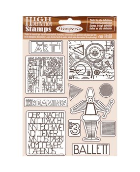 Stamperia Natural Rubber Stamp Bauhaus Ballet (WTKCC213) (DISCONTINUED)