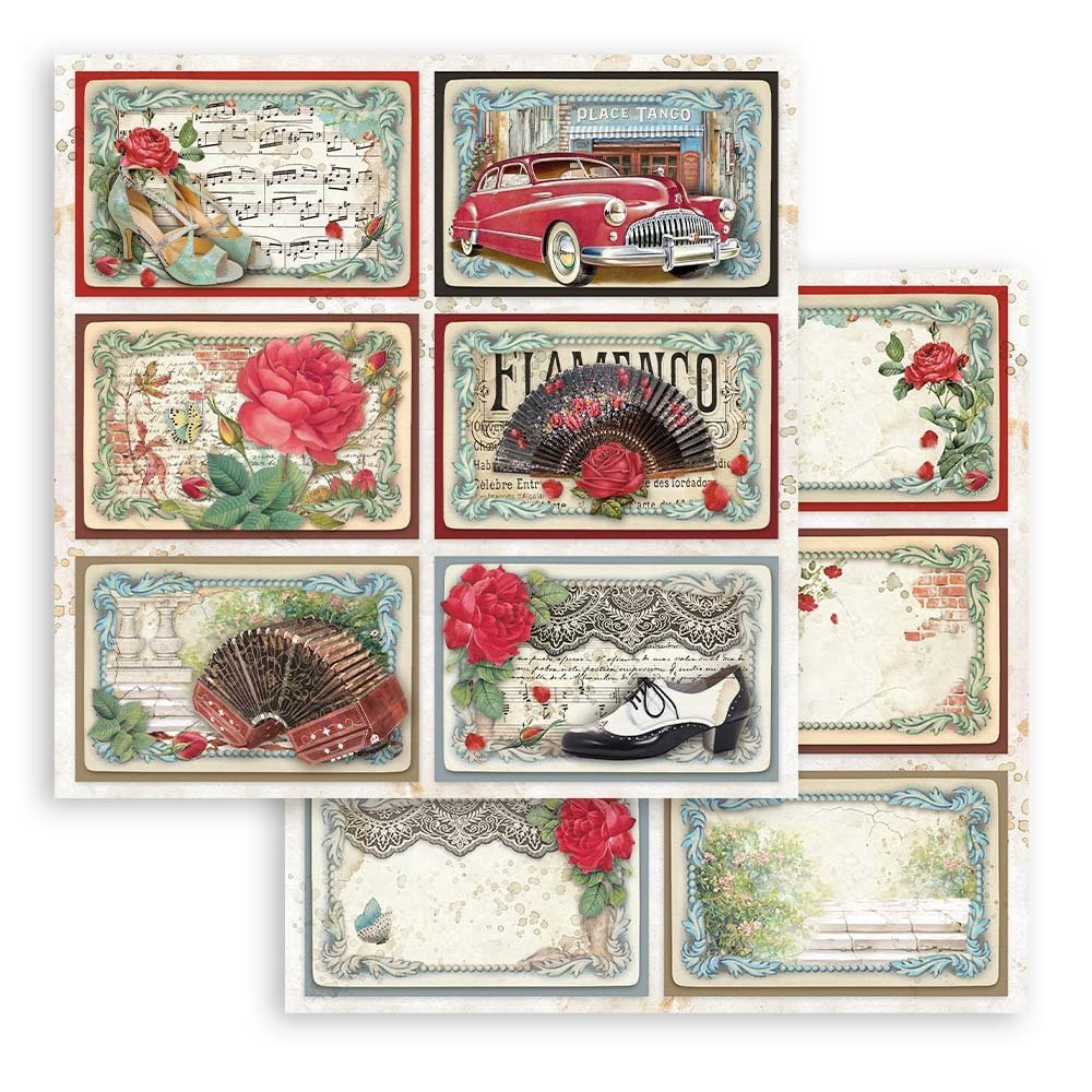 Stamperia Desire 6 Cards 12x12 Inch Paper Sheets (10pcs) (SBB891) (DISCONTINUED)