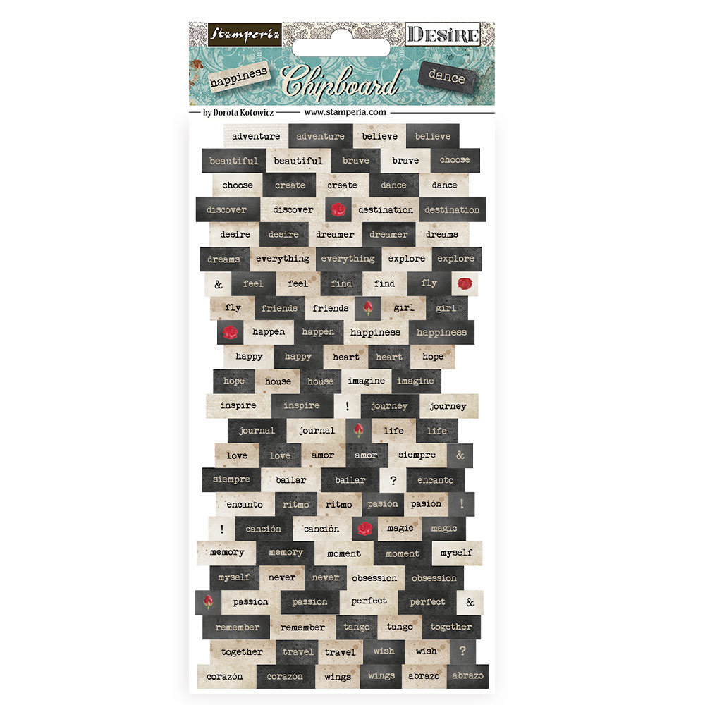 Stamperia Chipboard 15x30cm Desire (DFLCB63) (DISCONTINUED)