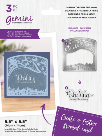 Gemini Decorative Frame Stamp & Die Dashing Through the Snow (GEM-STD-DF-DTTS) (DISCONTINUED)
