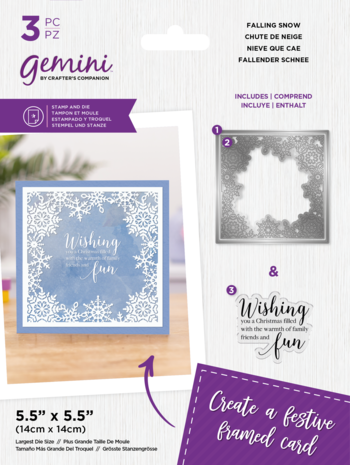 Gemini Decorative Frame Stamp & Die Falling Snow (GEM-STD-DF-FALLS) (DISCONTINUED)