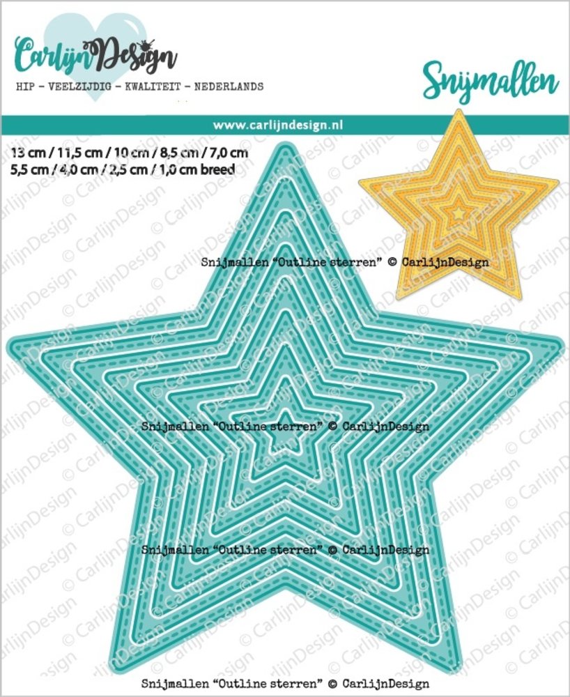 CarlijnDesign Dies Outline Stars (CDSN-0182) (DISCONTINUED) CarlijnDesign Dies Outline Stars (CDSN-0182) (DISCONTINUED)