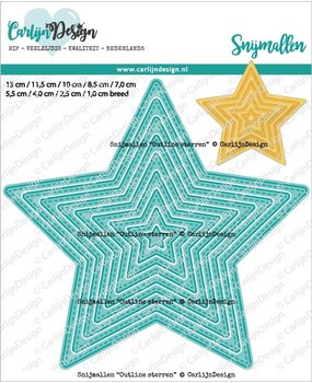 CarlijnDesign Dies Outline Stars (CDSN-0182) (DISCONTINUED) CarlijnDesign Dies Outline Stars (CDSN-0182) (DISCONTINUED)