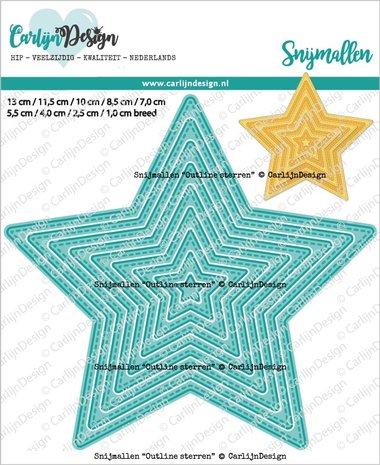 CarlijnDesign Dies Outline Stars (CDSN-0182) (DISCONTINUED) CarlijnDesign Dies Outline Stars (CDSN-0182) (DISCONTINUED)