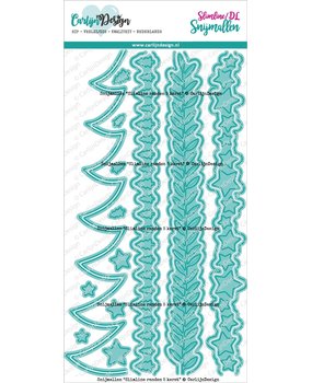 CarlijnDesign Snijmallen Slimline Randen 5 Kerst (CDSN-0183) (DISCONTINUED)