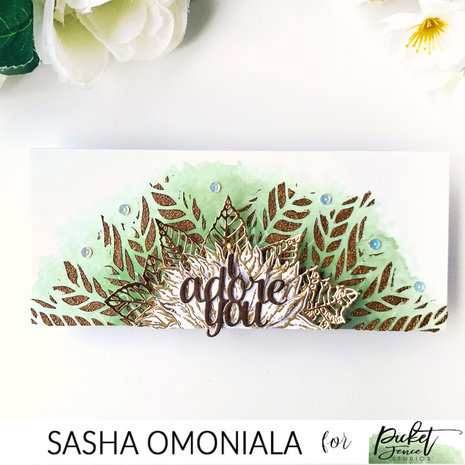 Picket Fence Studios Slim Line Shadow of Leaves 4x10 Inch Stencil (SC-316) (OUTLET)