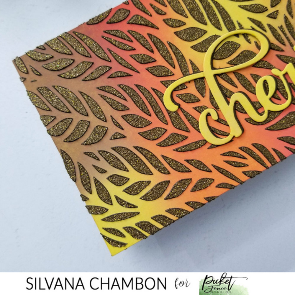 Picket Fence Studios Slim Line Shadow of Leaves 4x10 Inch Stencil (SC-316) (OUTLET)