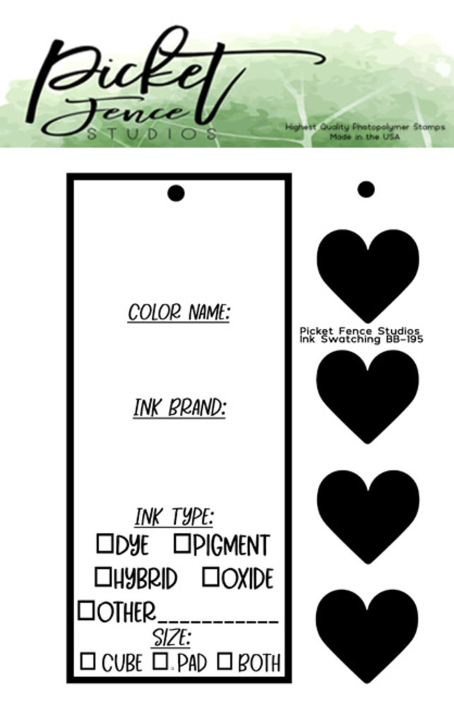 Picket Fence Studios Ink Swatching 3x4 Inch Clear Stamps (BB-195) (OUTLET)